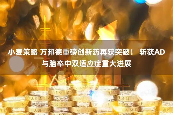 小麦策略 万邦德重磅创新药再获突破！ 斩获AD与脑卒中双适应症重大进展